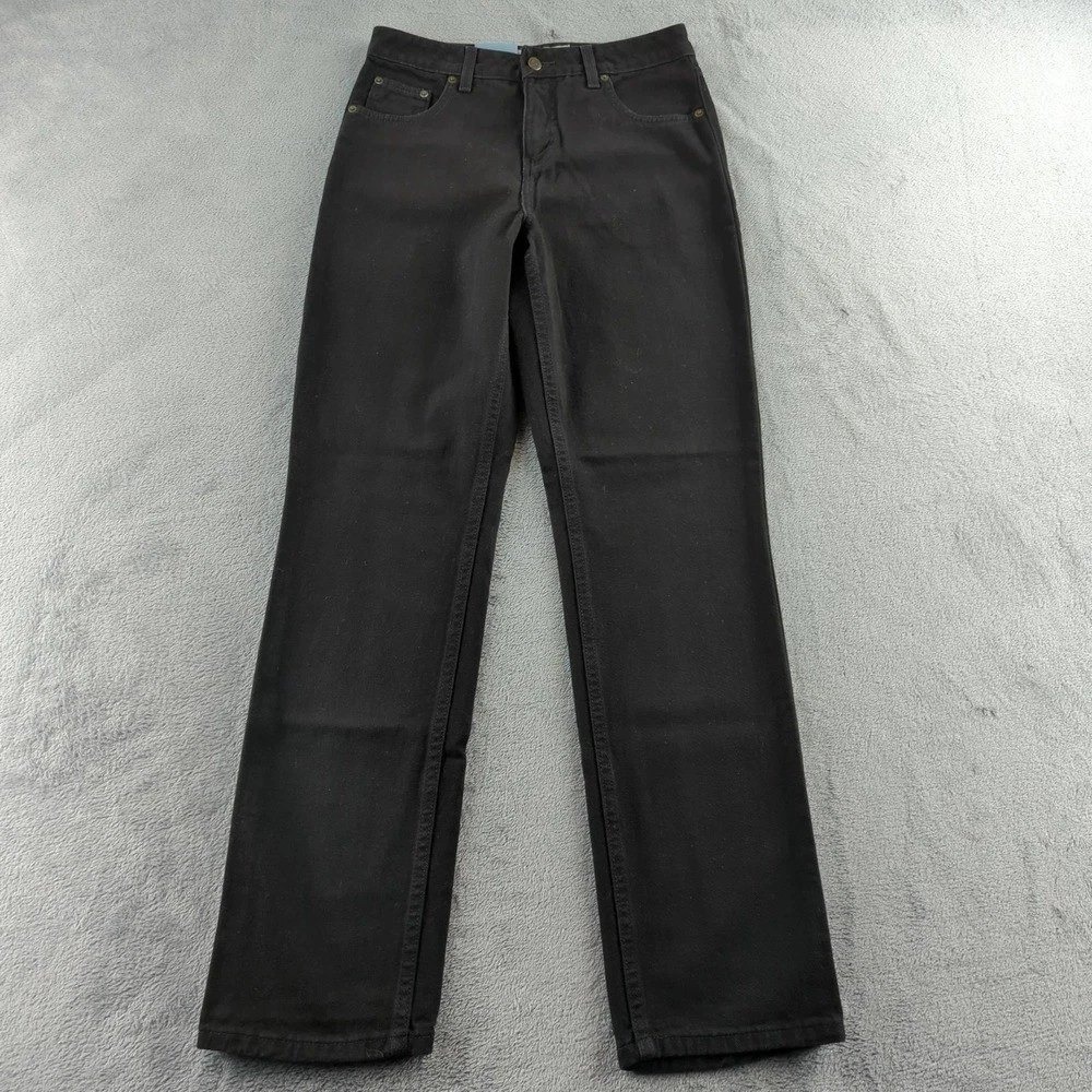 Vintage 90s Jeans Womens Size 8 (Fits 28x32) Black Straight High Rise Grunge NEW